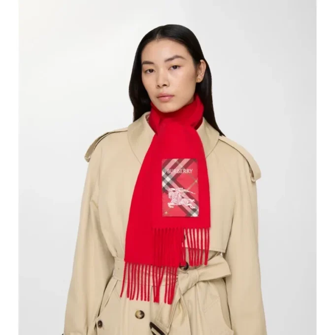 Check Label Cashmere Scarf