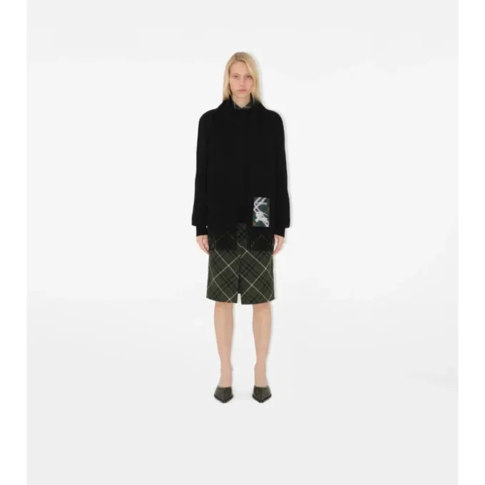 Check Label Cashmere Scarf