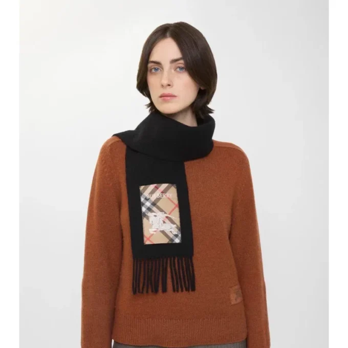 Check Label Cashmere Scarf