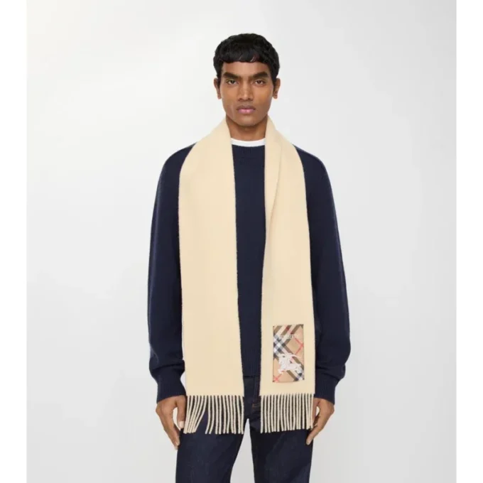 Check Label Cashmere Scarf