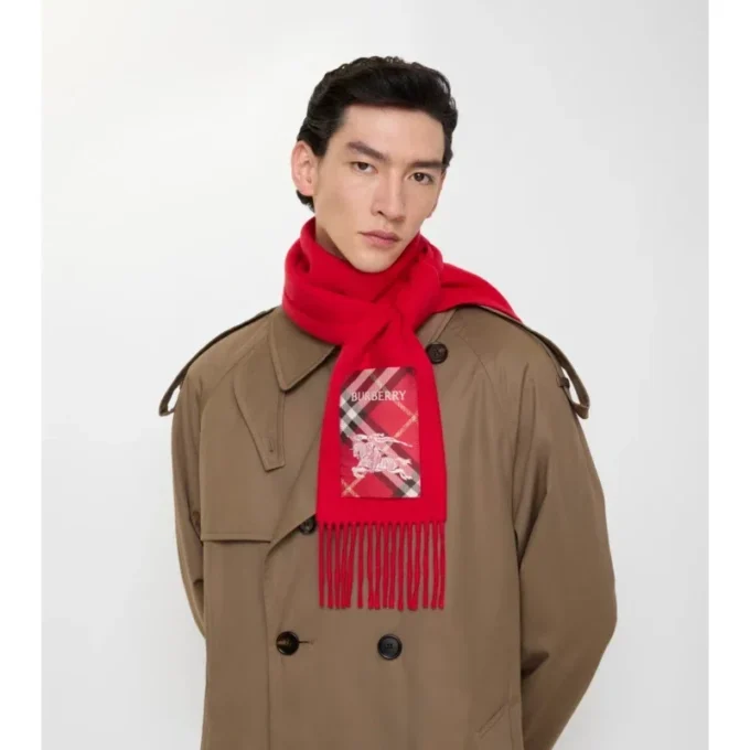 Check Label Cashmere Scarf