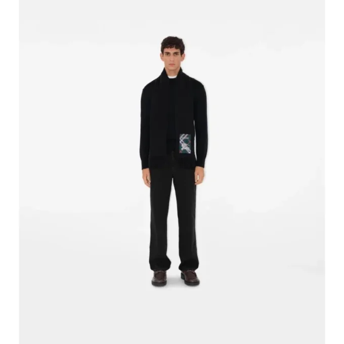 Check Label Cashmere Scarf