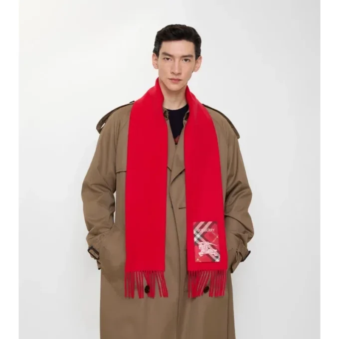Check Label Cashmere Scarf