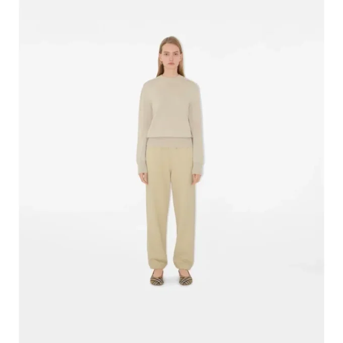 Check Label Cotton Jogging Pants