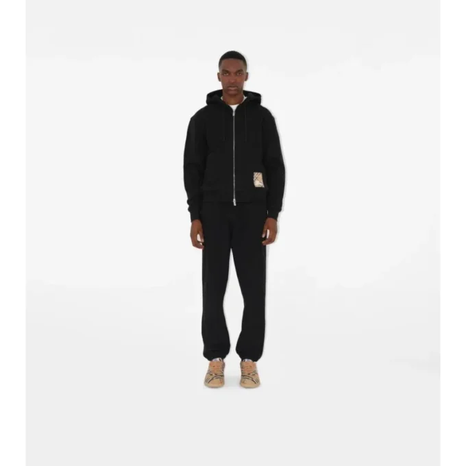 Check Label Cotton Jogging Pants