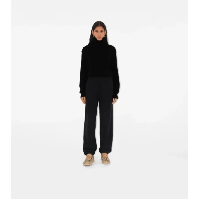 Check Label Cotton Jogging Pants