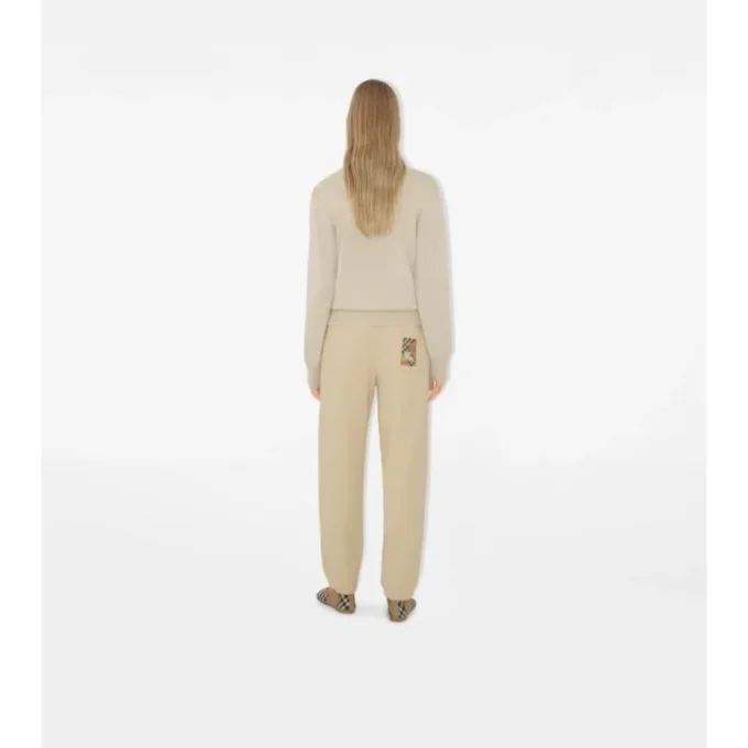 Check Label Cotton Jogging Pants