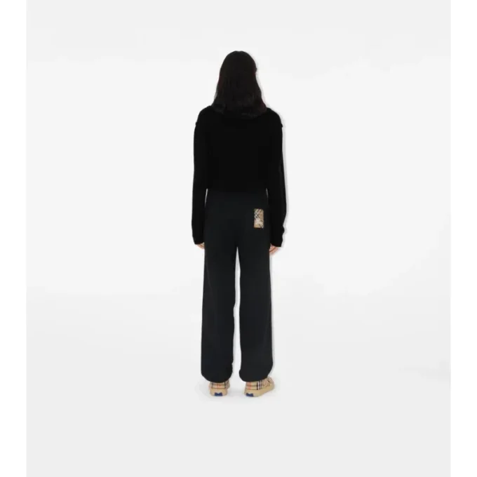 Check Label Cotton Jogging Pants