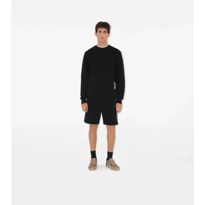Check Label Cotton Shorts
