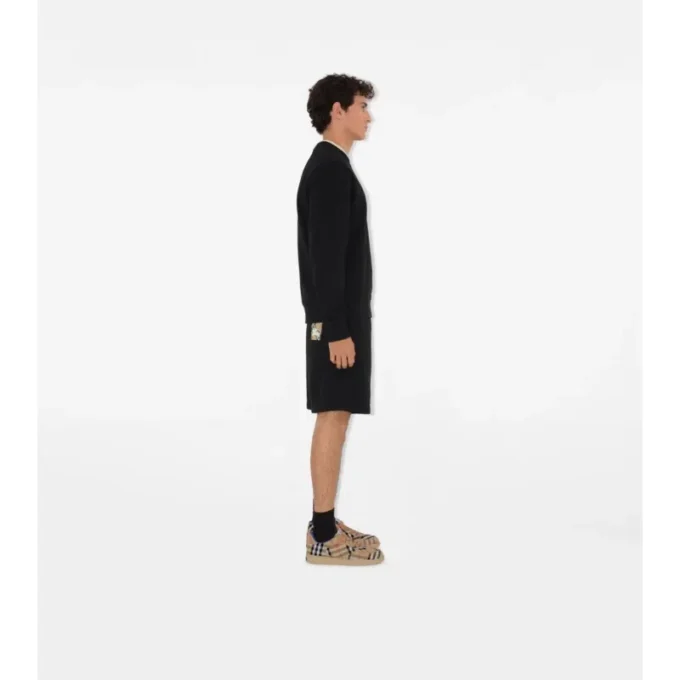 Check Label Cotton Shorts