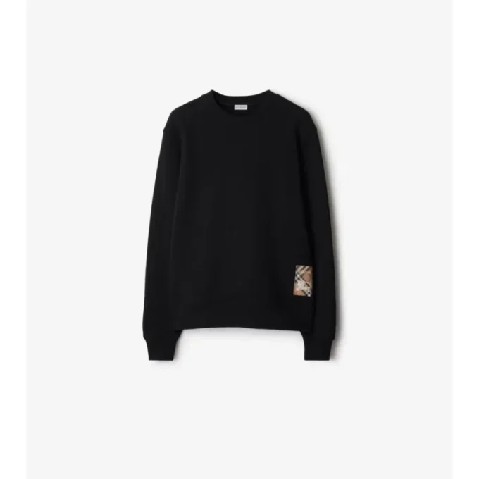 Check Label Cotton Sweatshirt