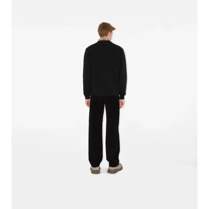 Check Label Cotton Sweatshirt