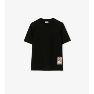Check Label Cotton T-Shirt