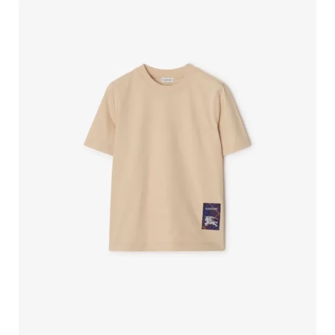 Check Label Cotton T-Shirt