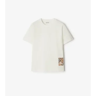 Check Label Cotton T-Shirt