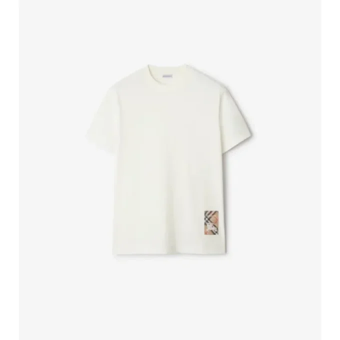 Check Label Cotton T-Shirt