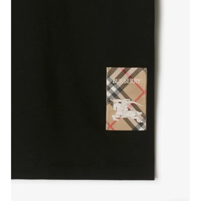 Check Label Cotton T-Shirt