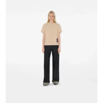 Check Label Cotton T-Shirt