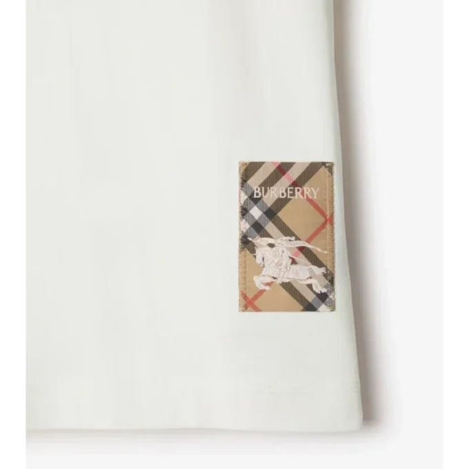 Check Label Cotton T-Shirt