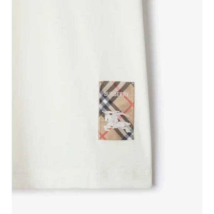 Check Label Cotton T-Shirt