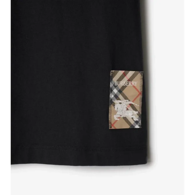 Check Label Cotton T-Shirt