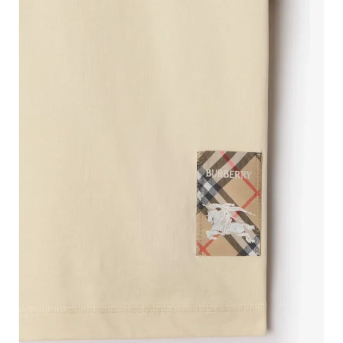 Check Label Cotton T-Shirt