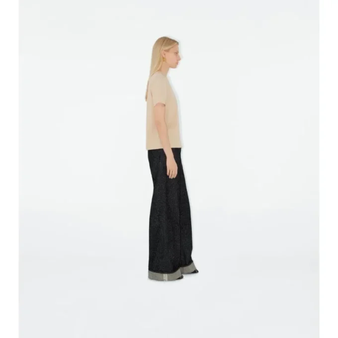 Check Label Cotton T-Shirt