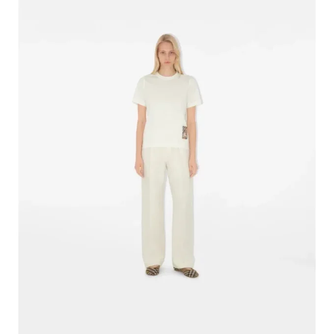 Check Label Cotton T-Shirt