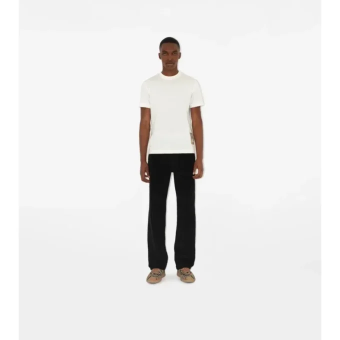 Check Label Cotton T-Shirt