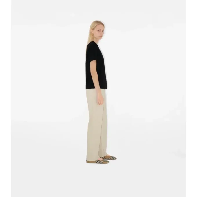Check Label Cotton T-Shirt