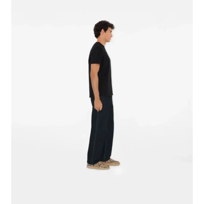 Check Label Cotton T-Shirt