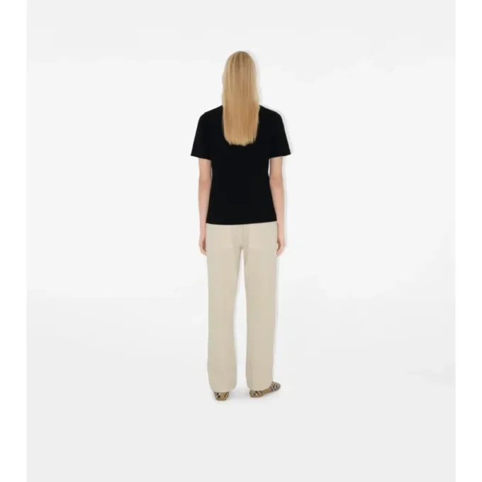 Check Label Cotton T-Shirt