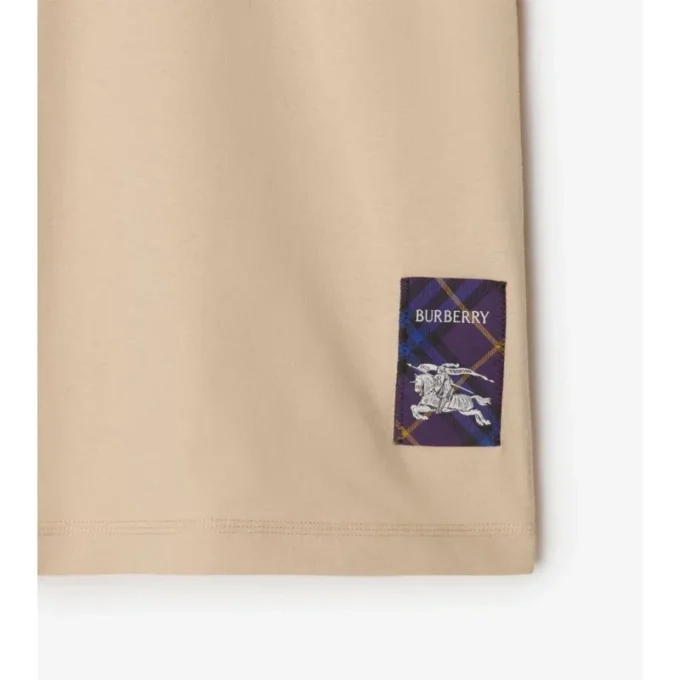 Check Label Cotton T-Shirt