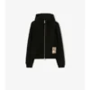 Check Label Cotton Zip Hoodie