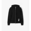 Check Label Cotton Zip Hoodie