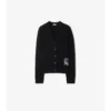 Check Label Wool Cardigan