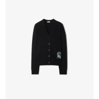 Check Label Wool Cardigan