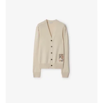 Check Label Wool Cardigan