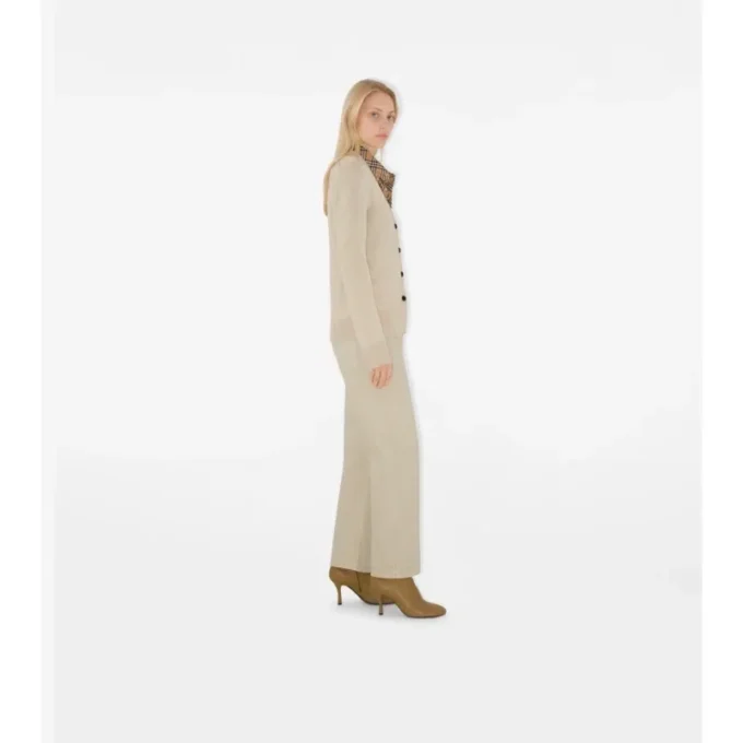Check Label Wool Cardigan