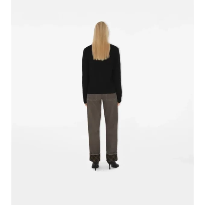 Check Label Wool Cardigan