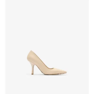 Check Leather Dame High Pumps