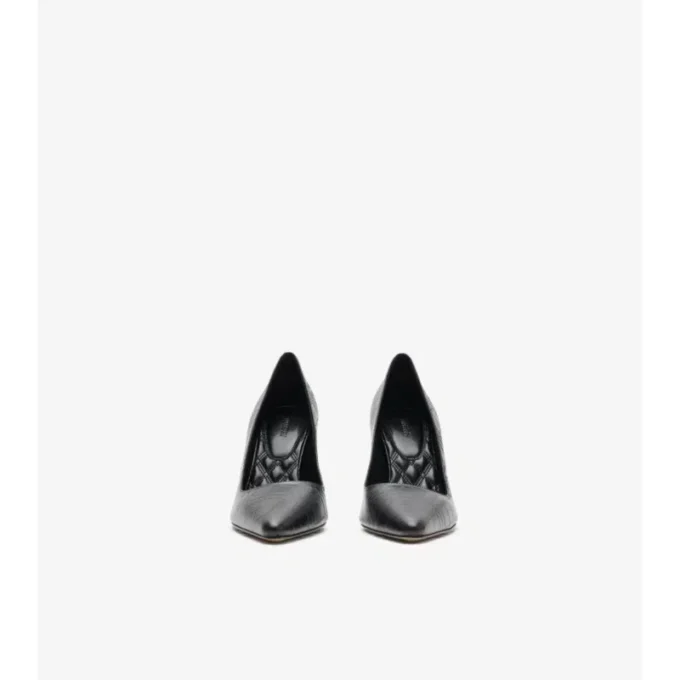 Check Leather Dame High Pumps
