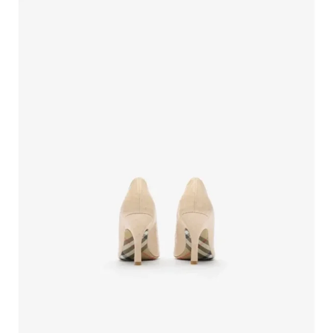 Check Leather Dame High Pumps
