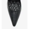 Check Leather Dame High Pumps
