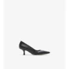 Check Leather Dame Low Pumps