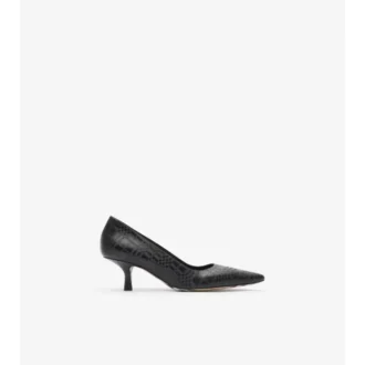 Check Leather Dame Low Pumps