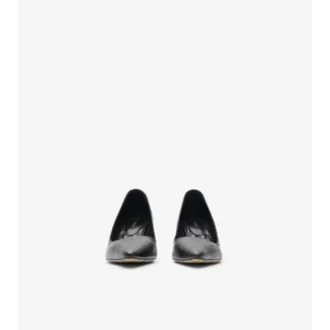 Check Leather Dame Low Pumps