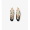 Check Leather Dame Low Pumps