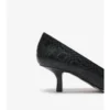 Check Leather Dame Low Pumps