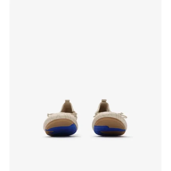 Check Leather Fawn Ballerinas 